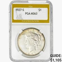 1927-S Silver Peace Dollar PGA MS63