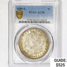 1886-S Morgan Silver Dollar PCGS AU50