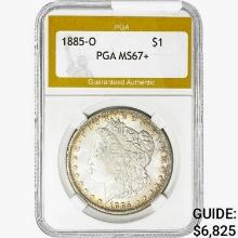 1885-O Morgan Silver Dollar PGA MS67+