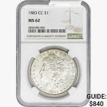 1883-CC Morgan Silver Dollar NGC MS62