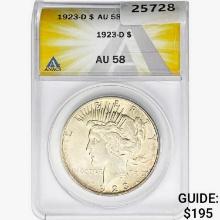 1923-D Silver Peace Dollar ANACS AU58