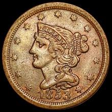 1853 Braided Hair Half Cent CLOSELY UNCIRCULATED