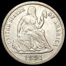 1891-S Seated Liberty Dime NEARLY UNCIRCULATED