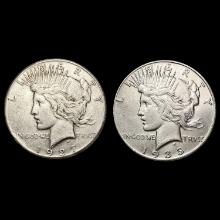 (2) Silver Peace Dollars HIGH GRADE