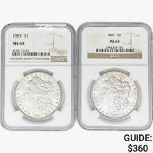 1887 [2] Morgan Silver Dollar NGC MS63