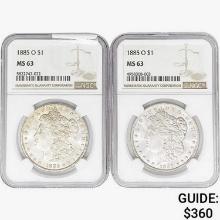 1885-O [2] Morgan Silver Dollar NGC MS63