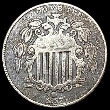 1867 No Rays Shield Nickel NEARLY UNCIRCULATED