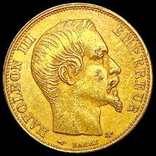 1859-A French Gold 20 Francs 0.1867oz CLOSELY UNCI
