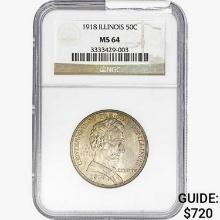 1918 Illinois Half Dollar NGC MS64