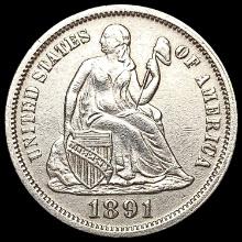 1891-O Seated Liberty Dime CHOICE AU