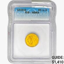 1925-D $2.50 Gold Quarter Eagle ICG MS63