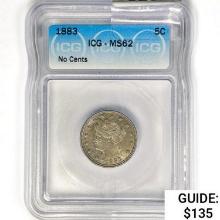 1883 Liberty Victory Nickel ICG MS62 No Cents