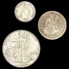 (3) Varied US Coinage (1858, 1913, 1941-S) CLOSEL