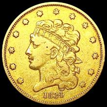 1834 $5 Gold Half Eagle CLOSELY UNCIRCULATED