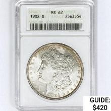 1902 Morgan Silver Dollar ANACS MS62
