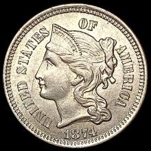 1874 Nickel Three Cent UNCIRCULATED