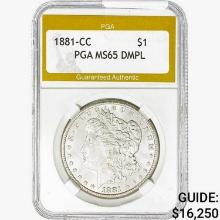 1881-CC Morgan Silver Dollar PGA MS65 DMPL