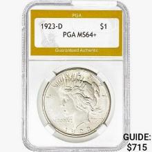 1923-D Silver Peace Dollar PGA MS64+