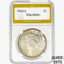 1923-S Silver Peace Dollar PGA MS64+