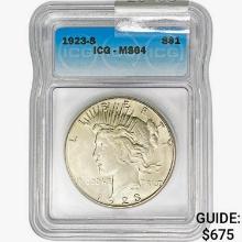 1923-S Silver Peace Dollar ICG MS64