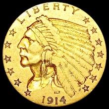 1914 $2.50 Gold Quarter Eagle LIGHTLY CIRCULATED