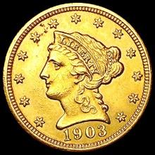 1903 $3 Gold Piece CLOSELY UNCIRCULATED