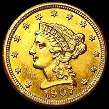 1907 $3 Gold Piece UNCIRCULATED