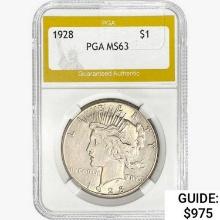 1928 Silver Peace Dollar PGA MS63