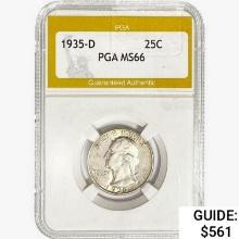 1935-D Washington Silver Quarter PGA MS66