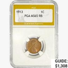 1913 Wheat Cent PGA MS65 RB