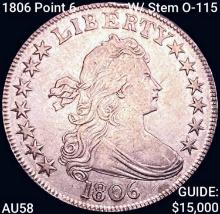 1806 Point 6 W/ Stem O-115 Draped Bust Half Dollar CHOICE AU