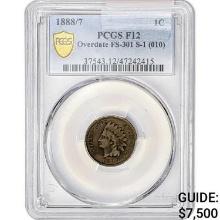1888/7 Indian Head Cent PCGS F12 FS301 S-1