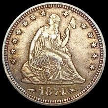 1874 Arrows Seated Liberty Quarter CLOSELY UNCIRCULATED