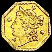 1853 BG-102 Octagonal California Gold Quarter CHOICE AU