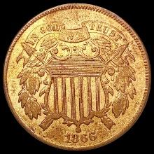 1866 RB Two Cent Piece CHOICE AU