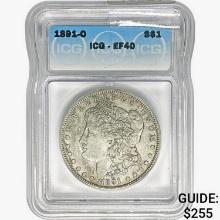 1891-O Morgan Silver Dollar ICG EF40