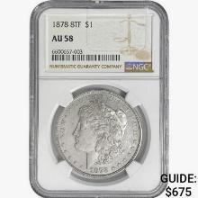 1878 8TF Morgan Silver Dollar NGC AU58
