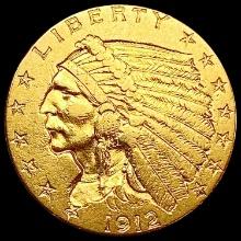 1912 $2.50 Gold Quarter Eagle CLOSELY UNCIRCULATED