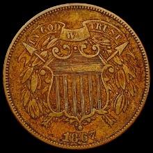 1867 Two Cent Piece CLOSELY UNCIRCULATED
