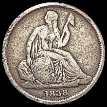 1838 No Stars Seated Liberty Dime LIGHTLY CIRCULATED