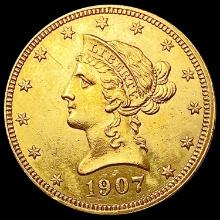 1907 $10 Gold Eagle CHOICE AU