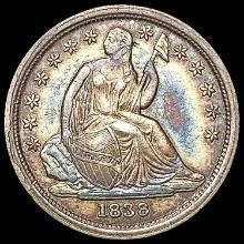 1838 No Drapery Seated Liberty Dime CHOICE AU