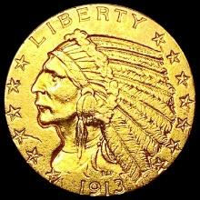 1913 $5 Gold Half Eagle CLOSELY UNCIRCULATED