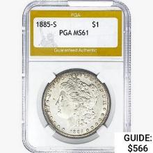 1885-S Morgan Silver Dollar PGA MS61