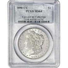 1890-CC Morgan Silver Dollar PCGS MS64