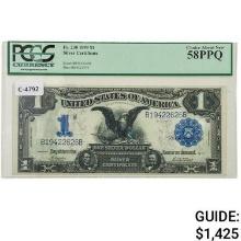 FR. 230 1899 $1 ONE DOLLAR BLACK EAGLE SILVER CERTIFICATE PCGS ABOUT UNCIRCULATED-58PPQ