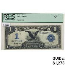 FR. 230 1899 $1 ONE DOLLAR BLACK EAGLE SILVER CERTIFICATE PCGS ABOUT UNCIRCULATED-55