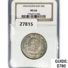 1934 Maryland Half Dollar NGC MS66