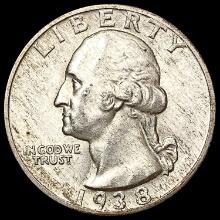 1938-S Washington Silver Quarter CHOICE AU