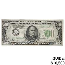 FR. 2202-C 1934-A $500 FIVE HUNDRED DOLLARS FRN FEDERAL RESERVE NOTE PHILADELPHIA, PA CHOICE UNCIRCU
